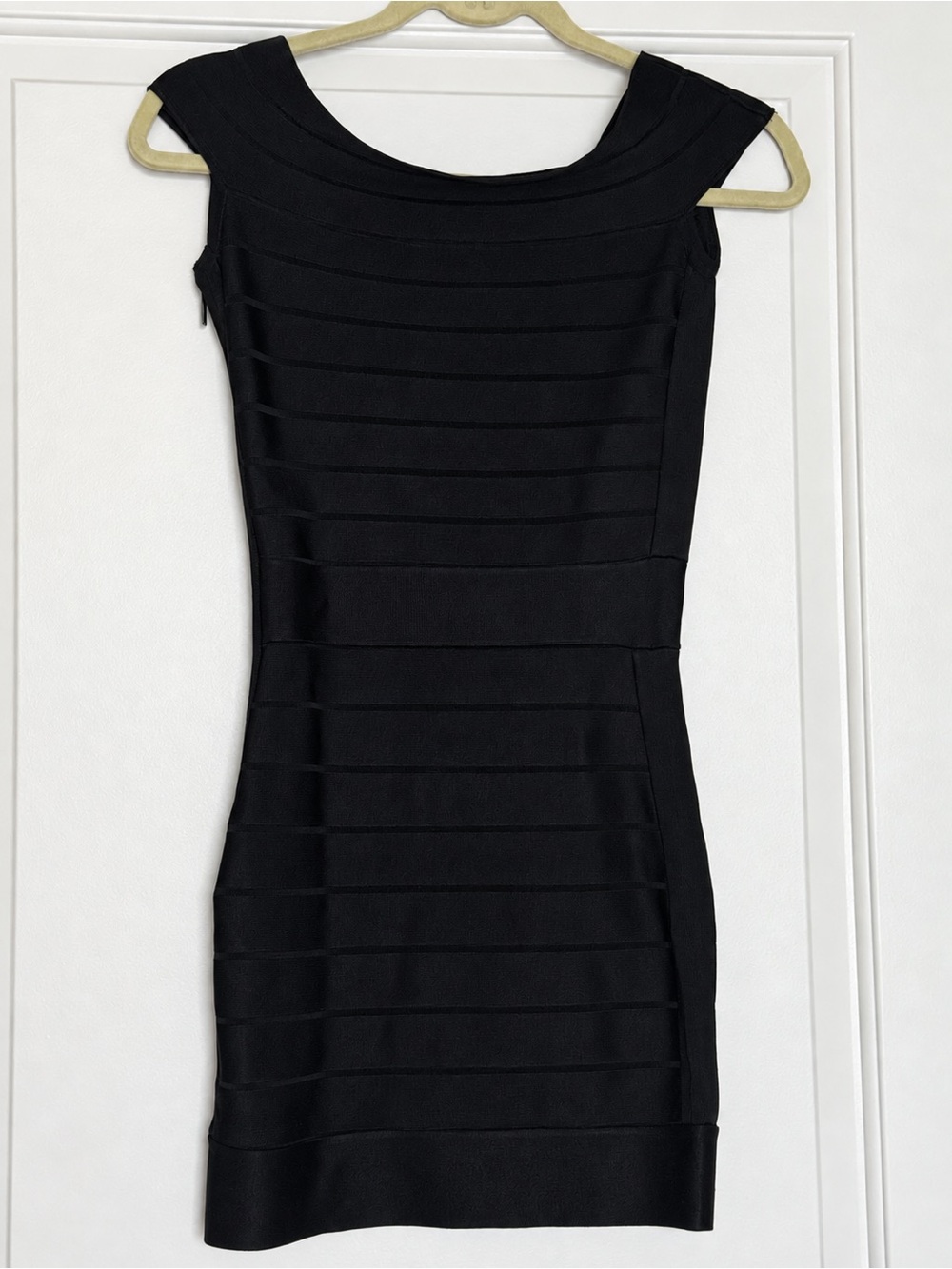 French Connection Boatneck Bandage Bodycon Mini Dress Black XS